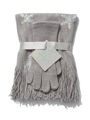 2-Piece Sequin Scarf & Gloves Set