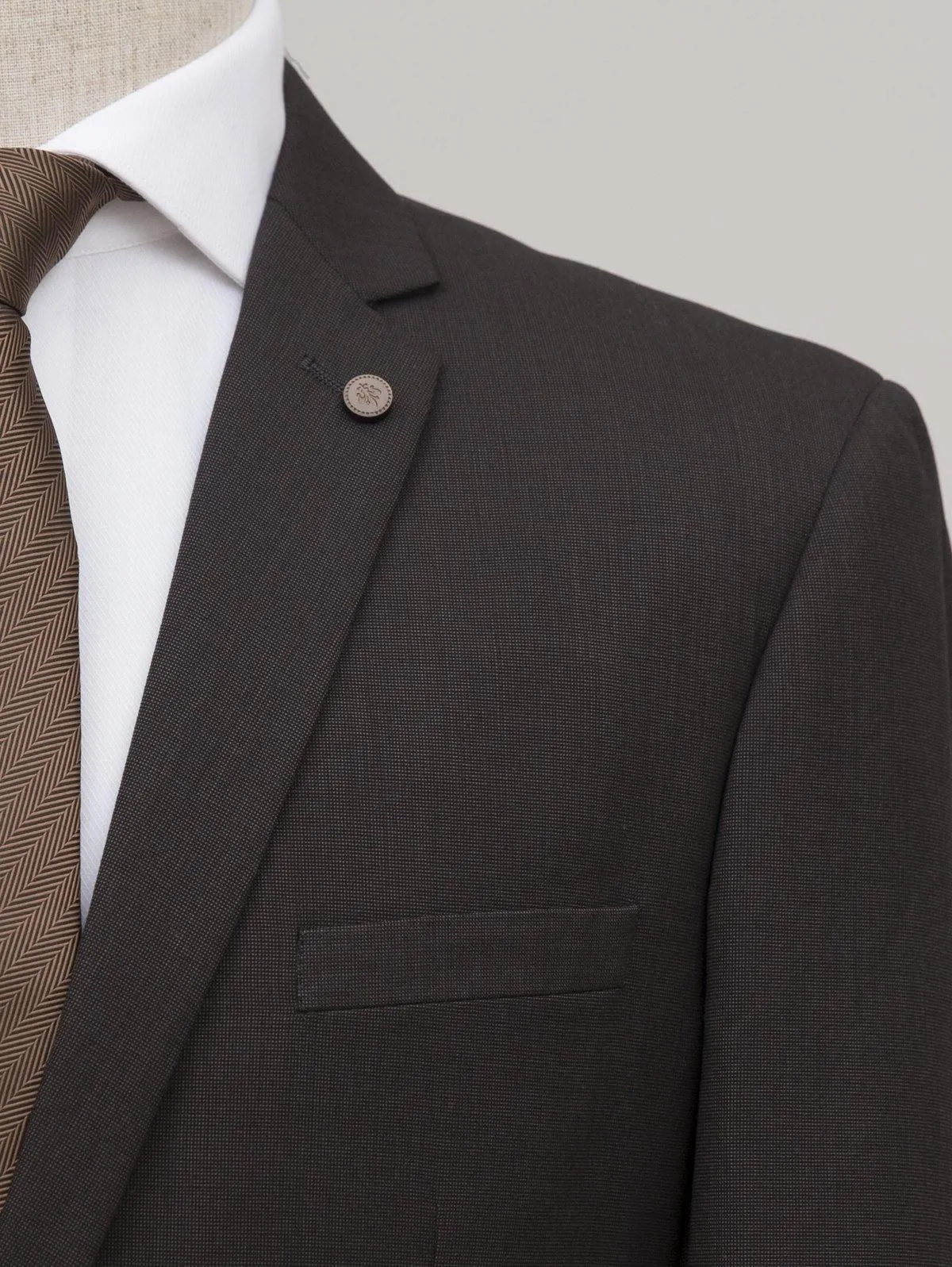 2 PIECE SUIT BLACK BROWN