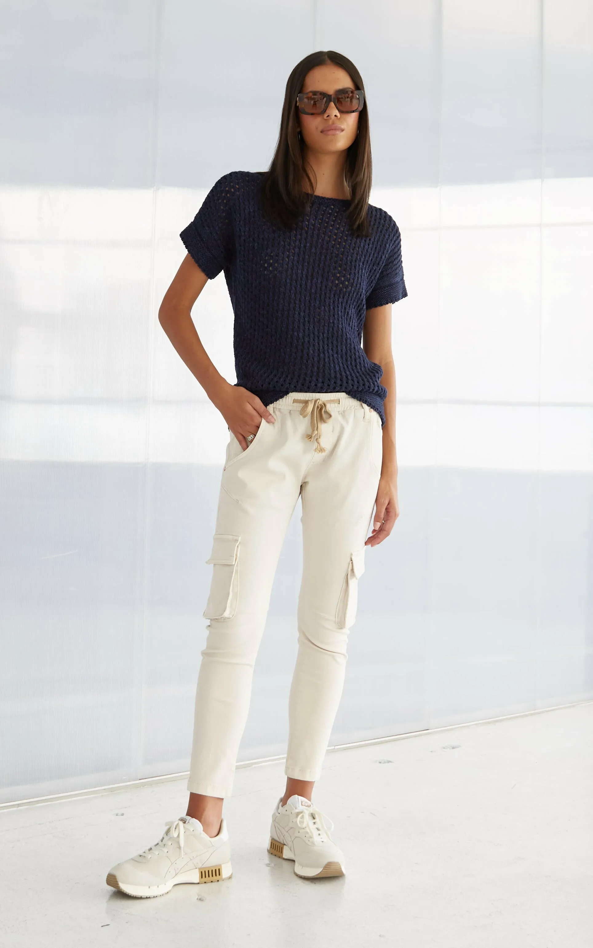 Active Cargo Cream Jeans