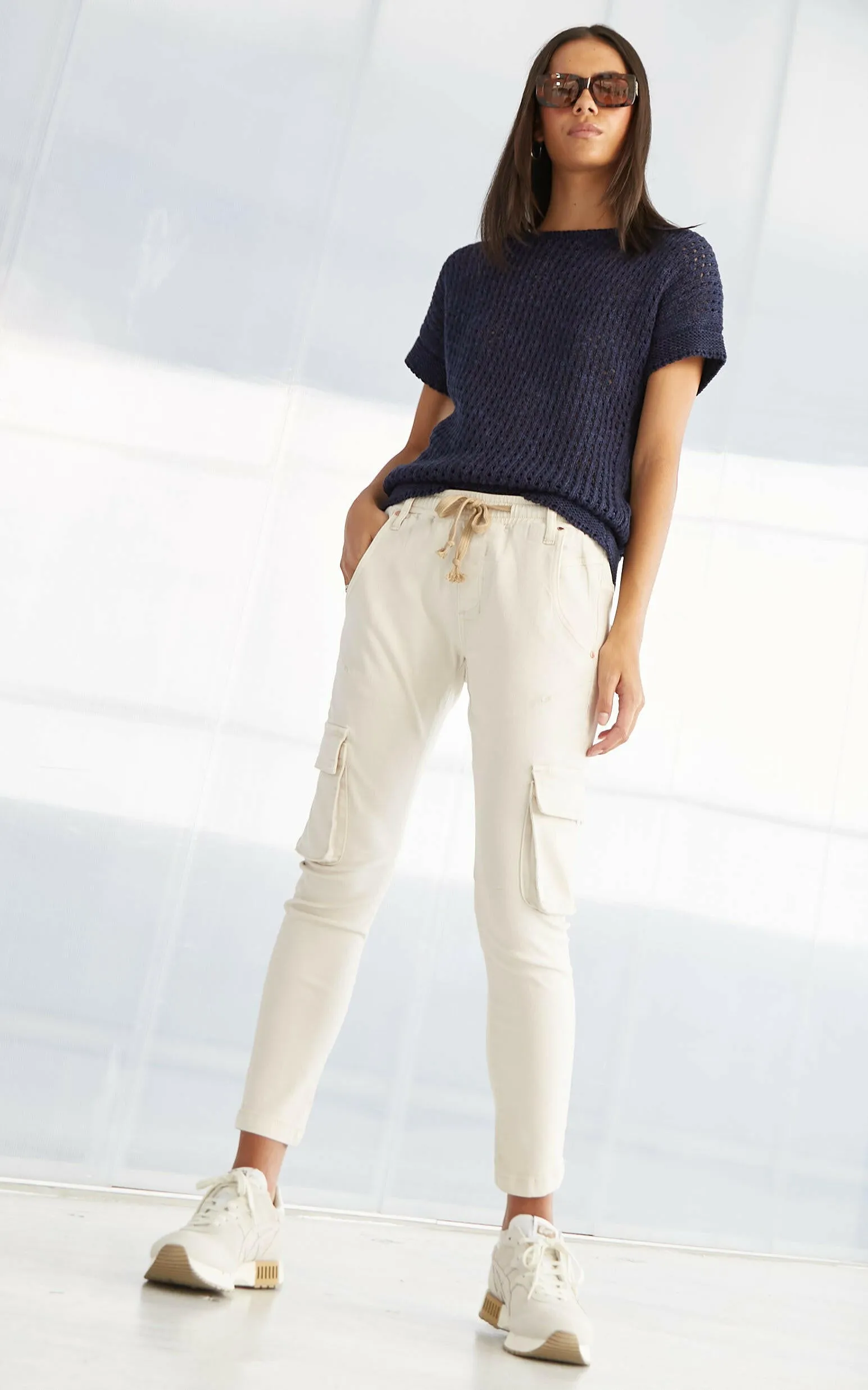 Active Cargo Cream Jeans
