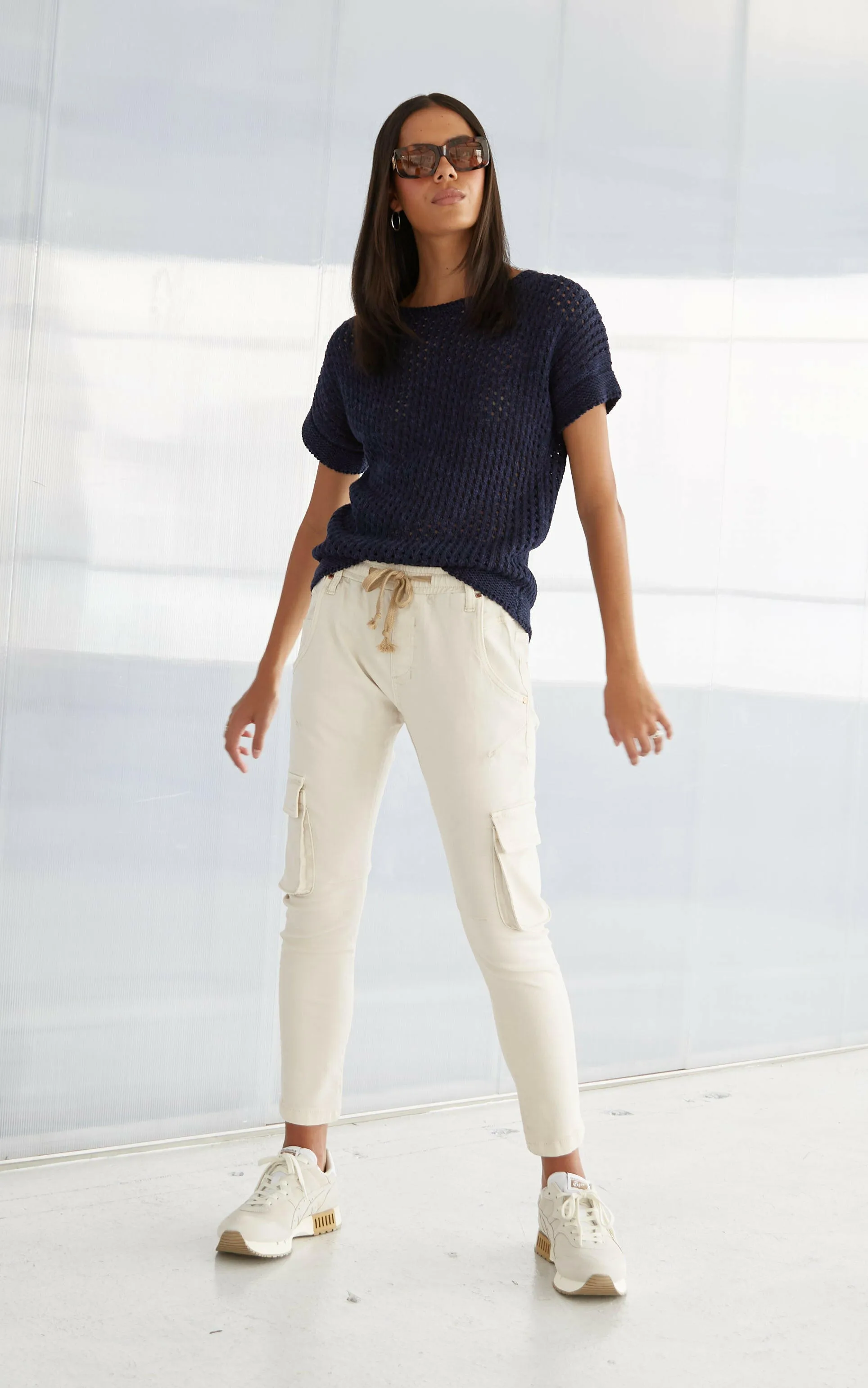 Active Cargo Cream Jeans