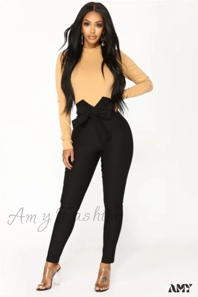 Amy Fashion - High Waist Casual Pants