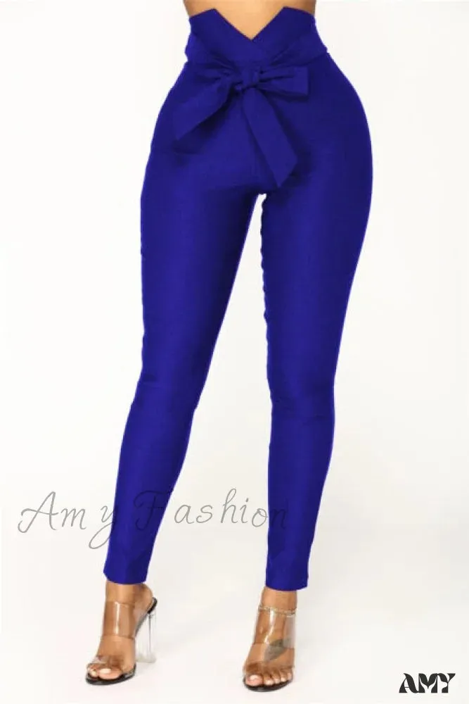 Amy Fashion - High Waist Casual Pants