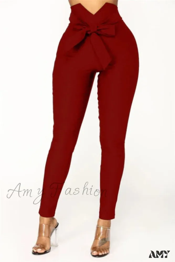 Amy Fashion - High Waist Casual Pants