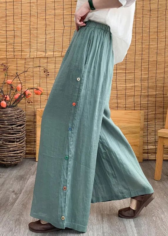 Aqua High Waist Solid Linen Long Pants LY4481