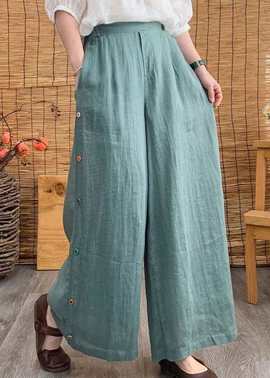Aqua High Waist Solid Linen Long Pants LY4481