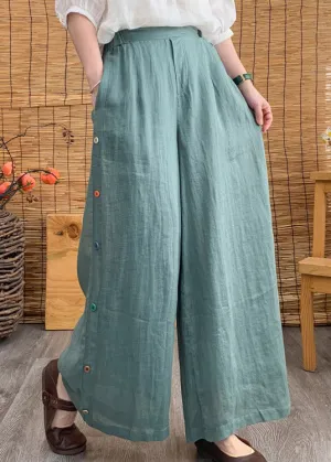 Aqua High Waist Solid Linen Long Pants LY4481