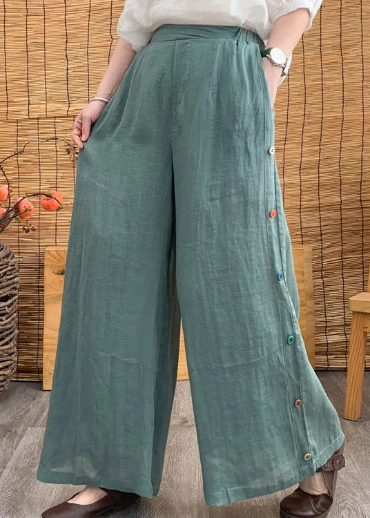 Aqua High Waist Solid Linen Long Pants LY4481