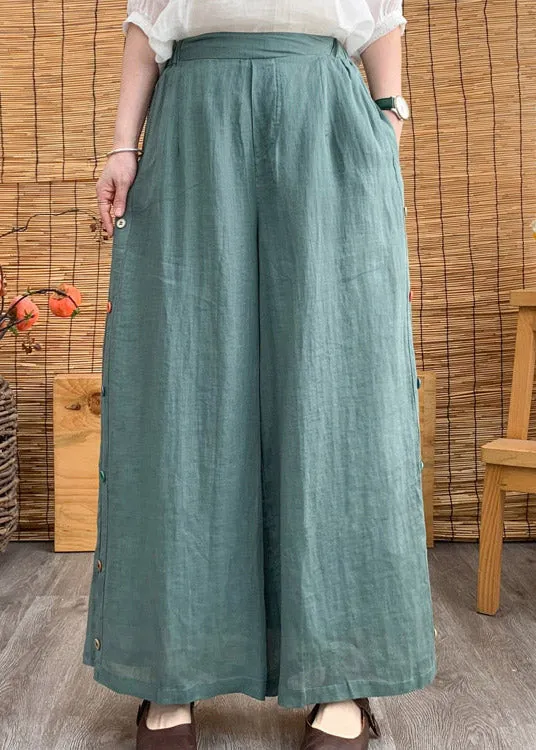 Aqua High Waist Solid Linen Long Pants LY4481