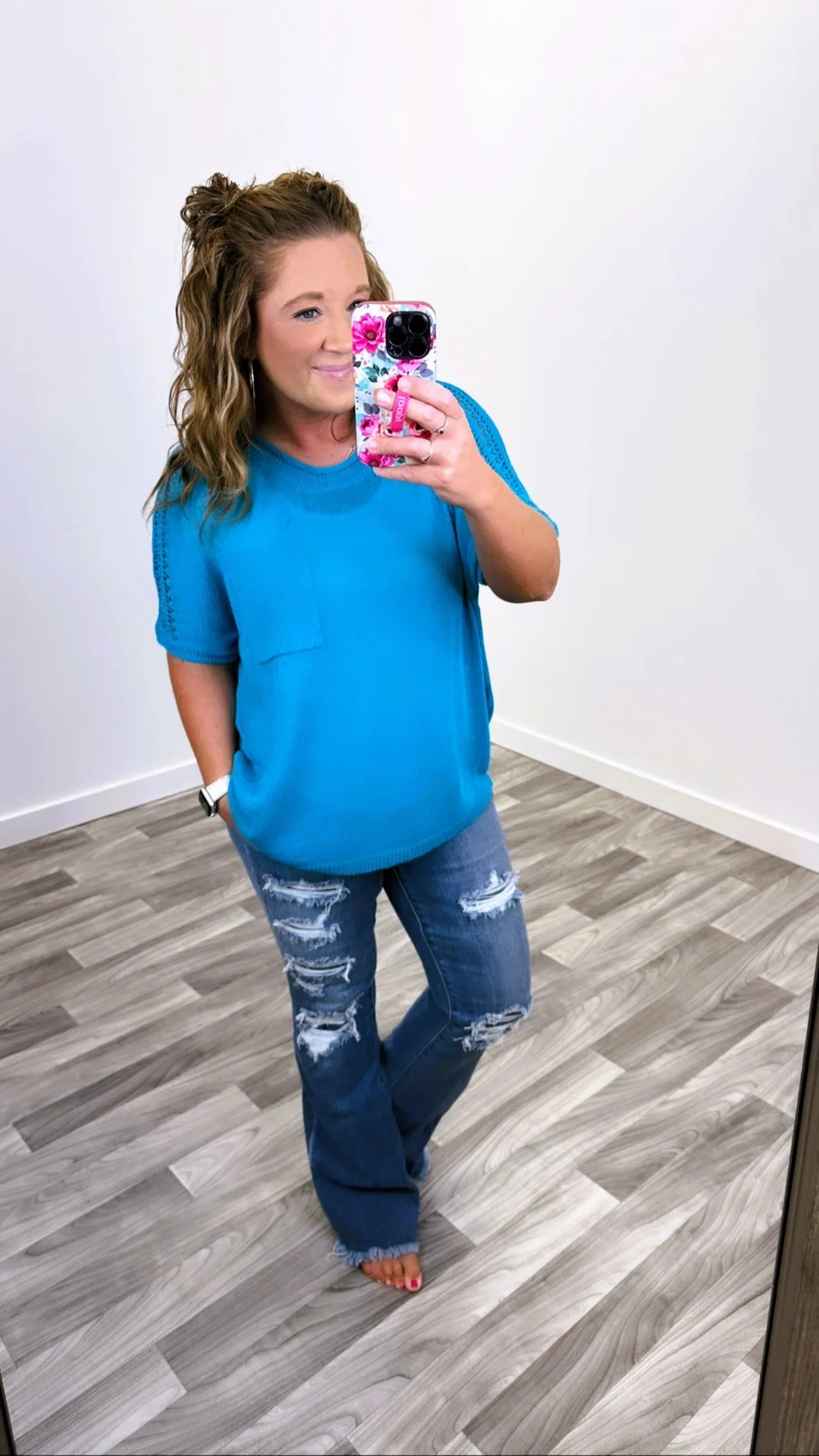Aqua Knit Oversized SS Top (SM-XL)