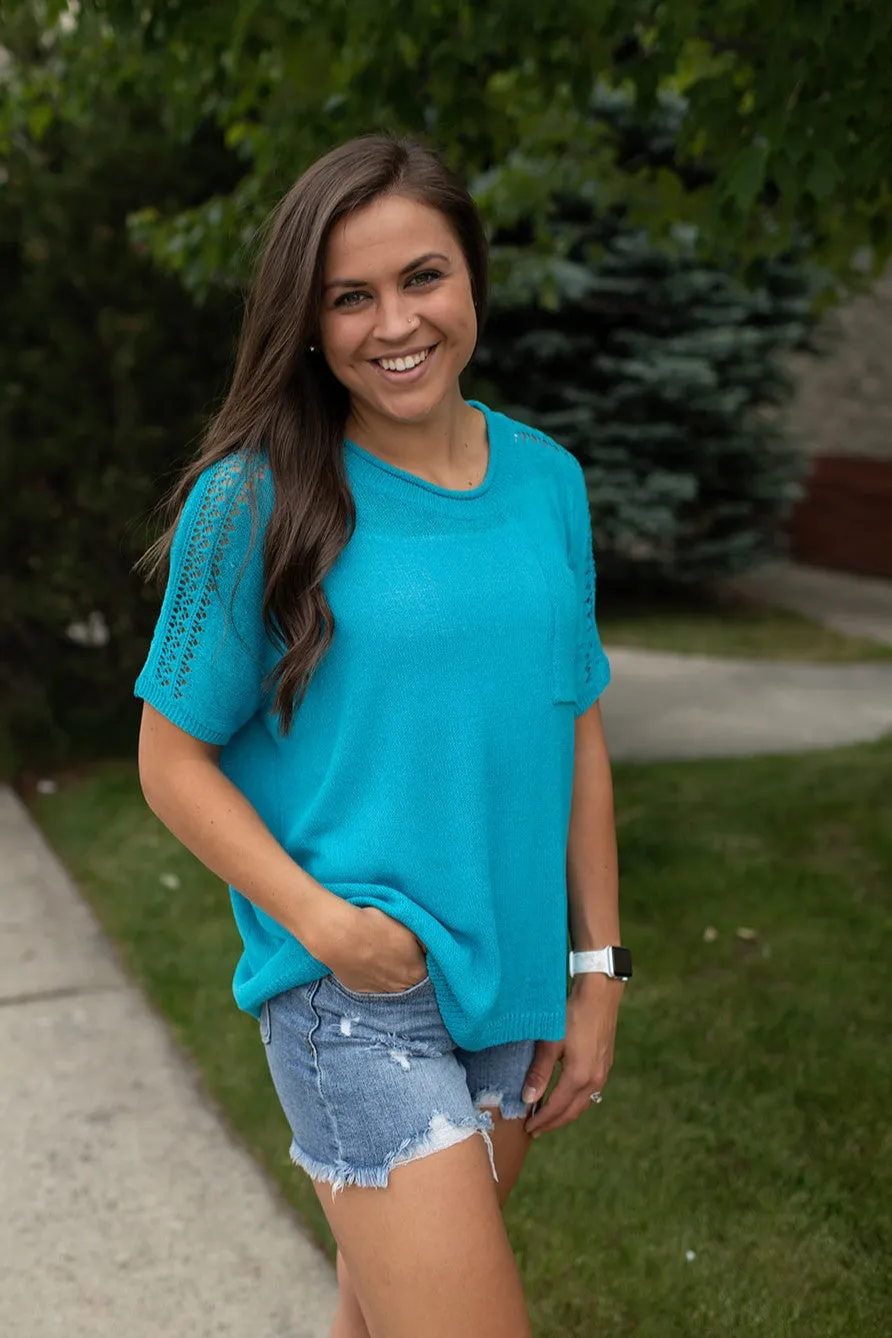 Aqua Knit Oversized SS Top (SM-XL)