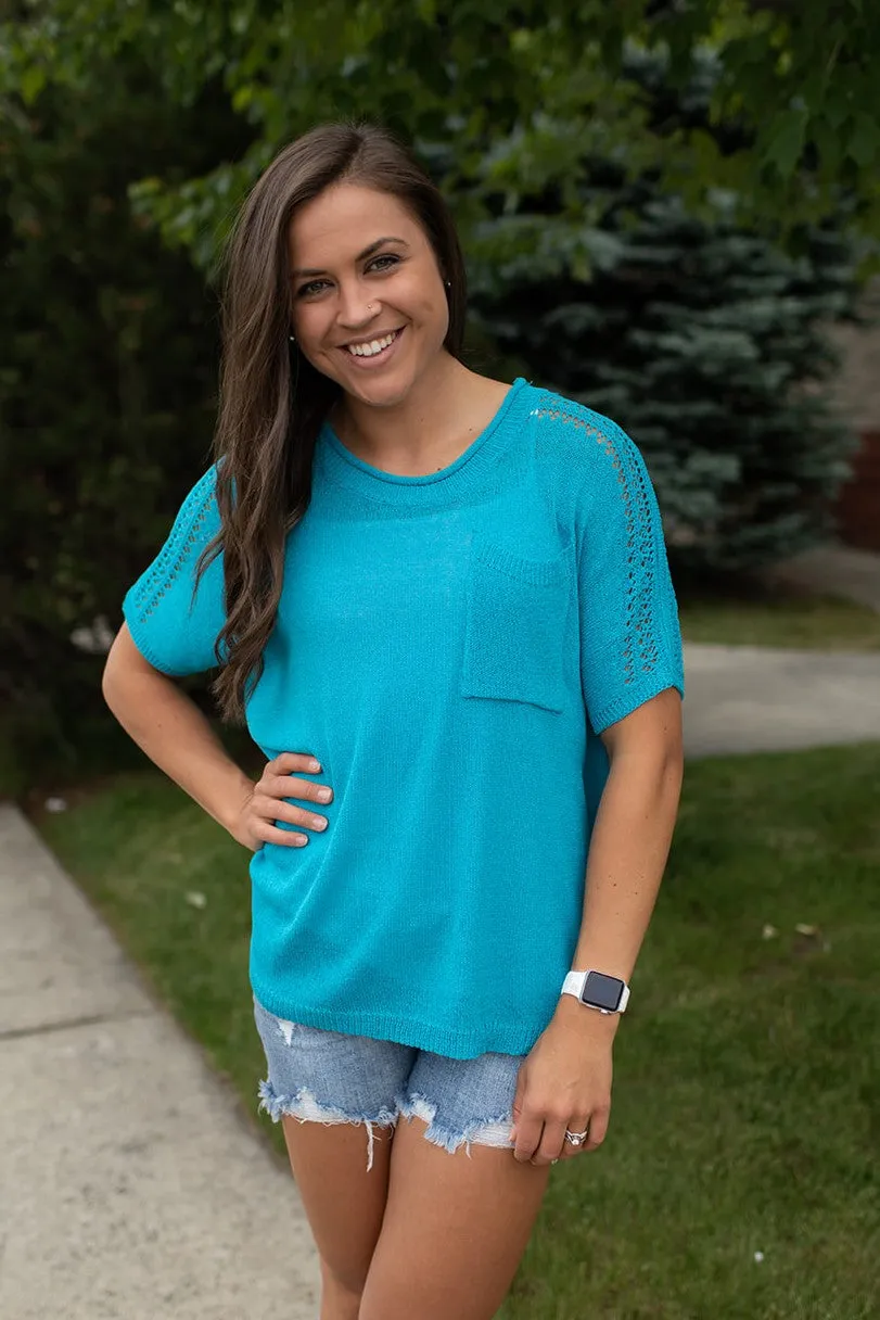 Aqua Knit Oversized SS Top (SM-XL)