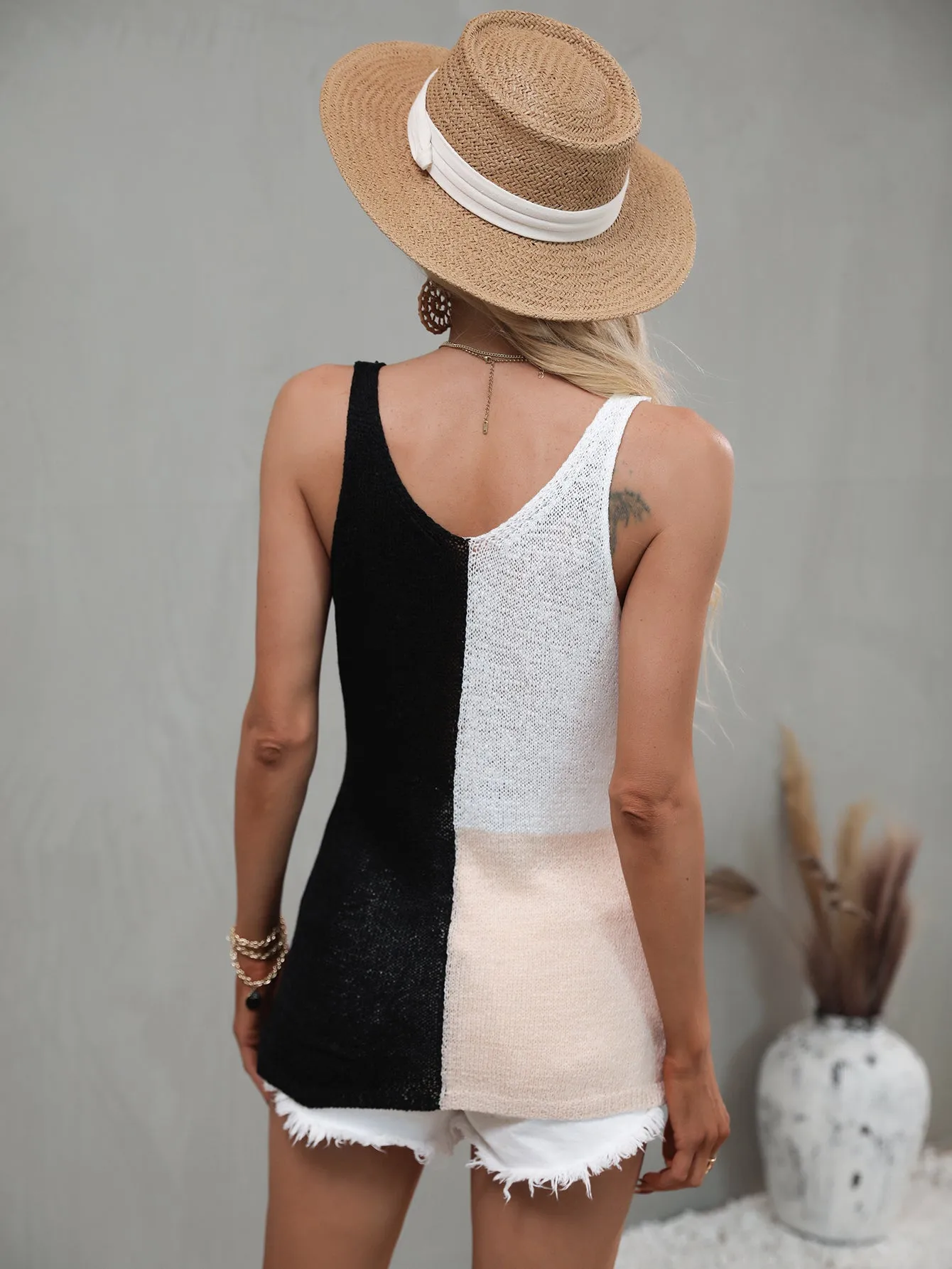 BABETTE KNIT TANK - BLACK