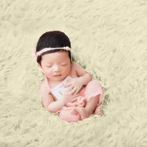 Babymoon Wool Fur Blanket Rugs Fur | 6*3 Feet | OffWhite