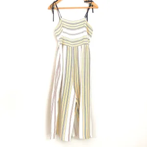 BCBGeneration Culotte Striped Crop Jumpsuit with Tie Straps- Size XS