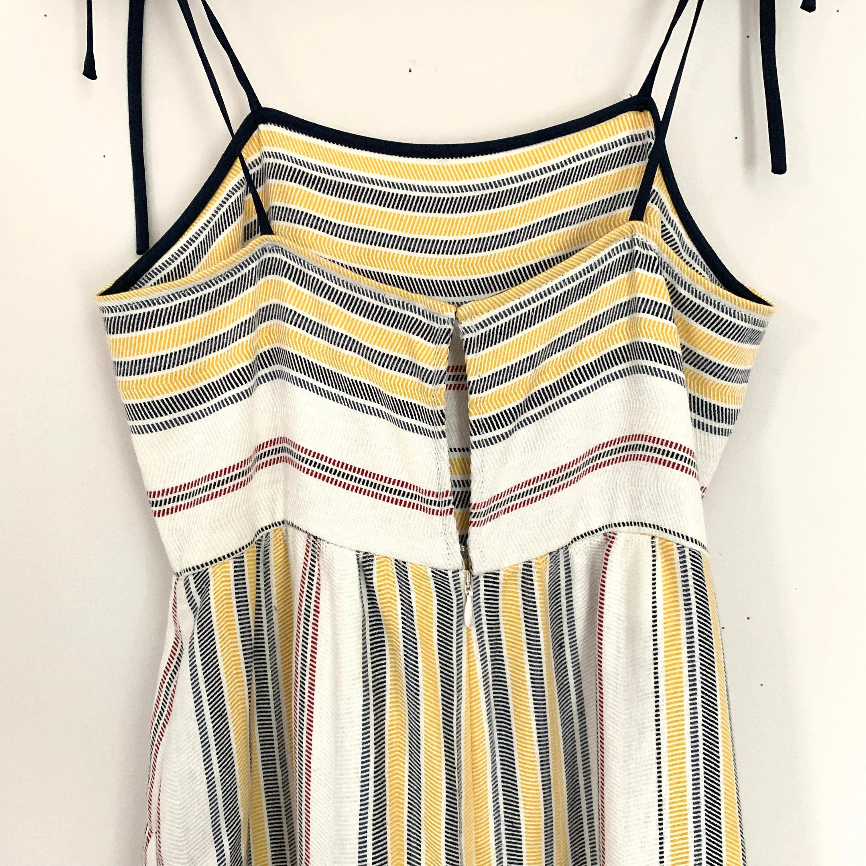 BCBGeneration Culotte Striped Crop Jumpsuit with Tie Straps- Size XS