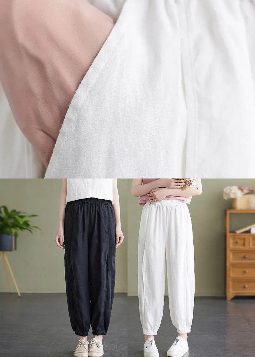 Black High Waist Cozy Solid Crop Pants LY4643