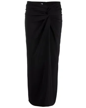 Black Twist Front Skirt