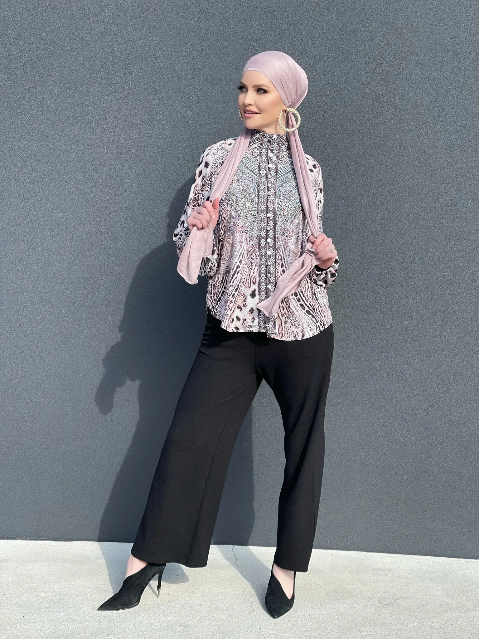Black Wide leg Tailored Pants