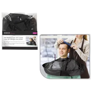 Bodico Black Dressing Cape with Catcher  100% Polyester