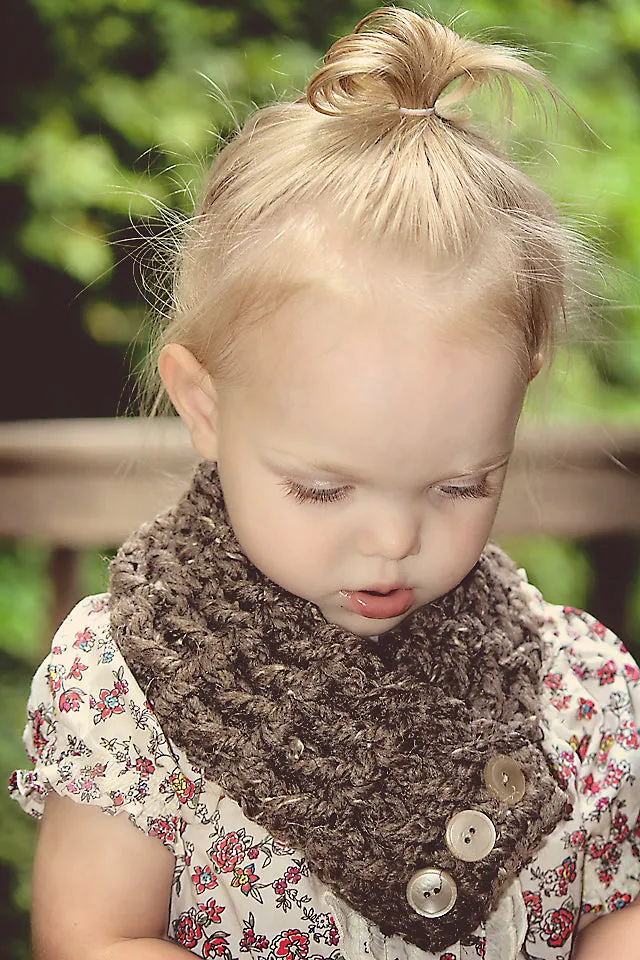 Brown marble button scarf