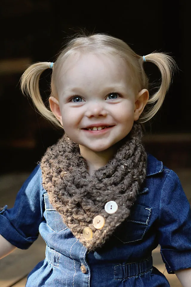Brown marble button scarf