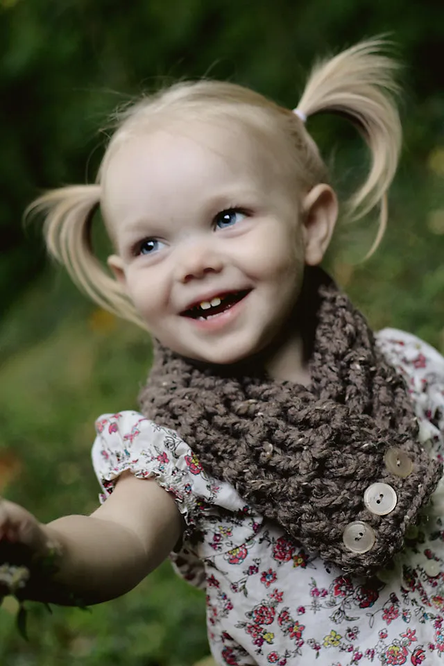 Brown marble button scarf