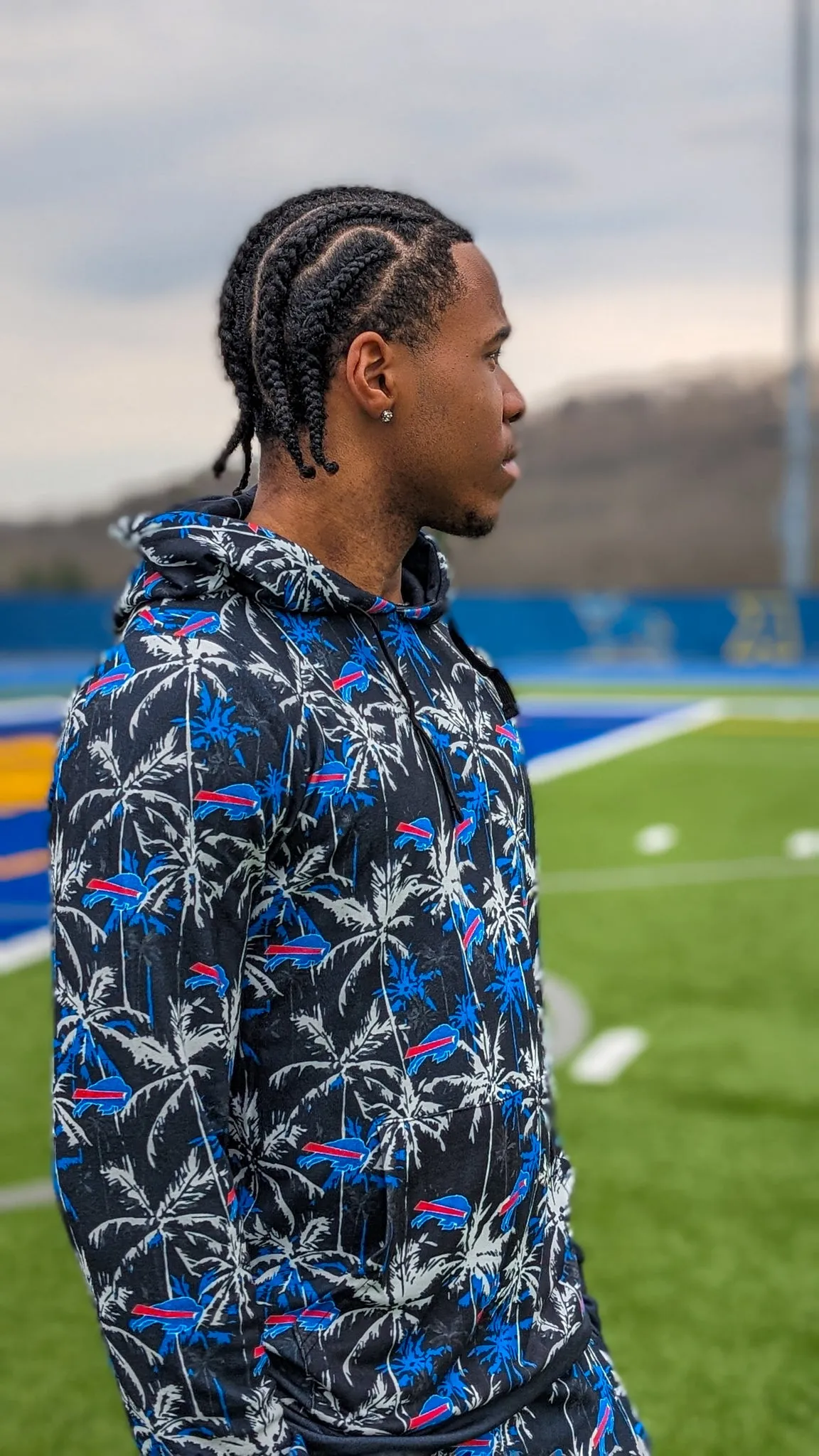 Buffalo Bills Midnight Palm Tree Lightweight Hoodie