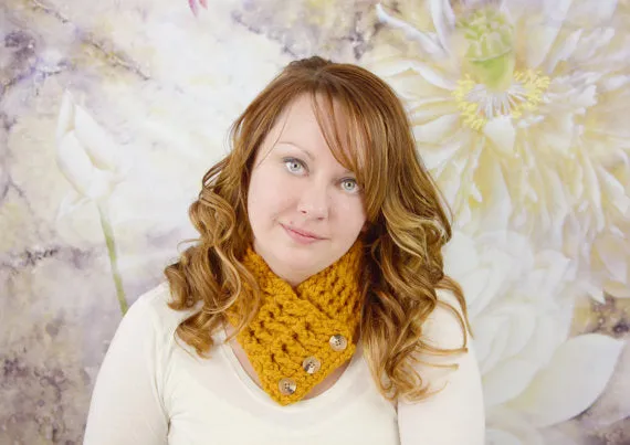 Butterscotch button scarf