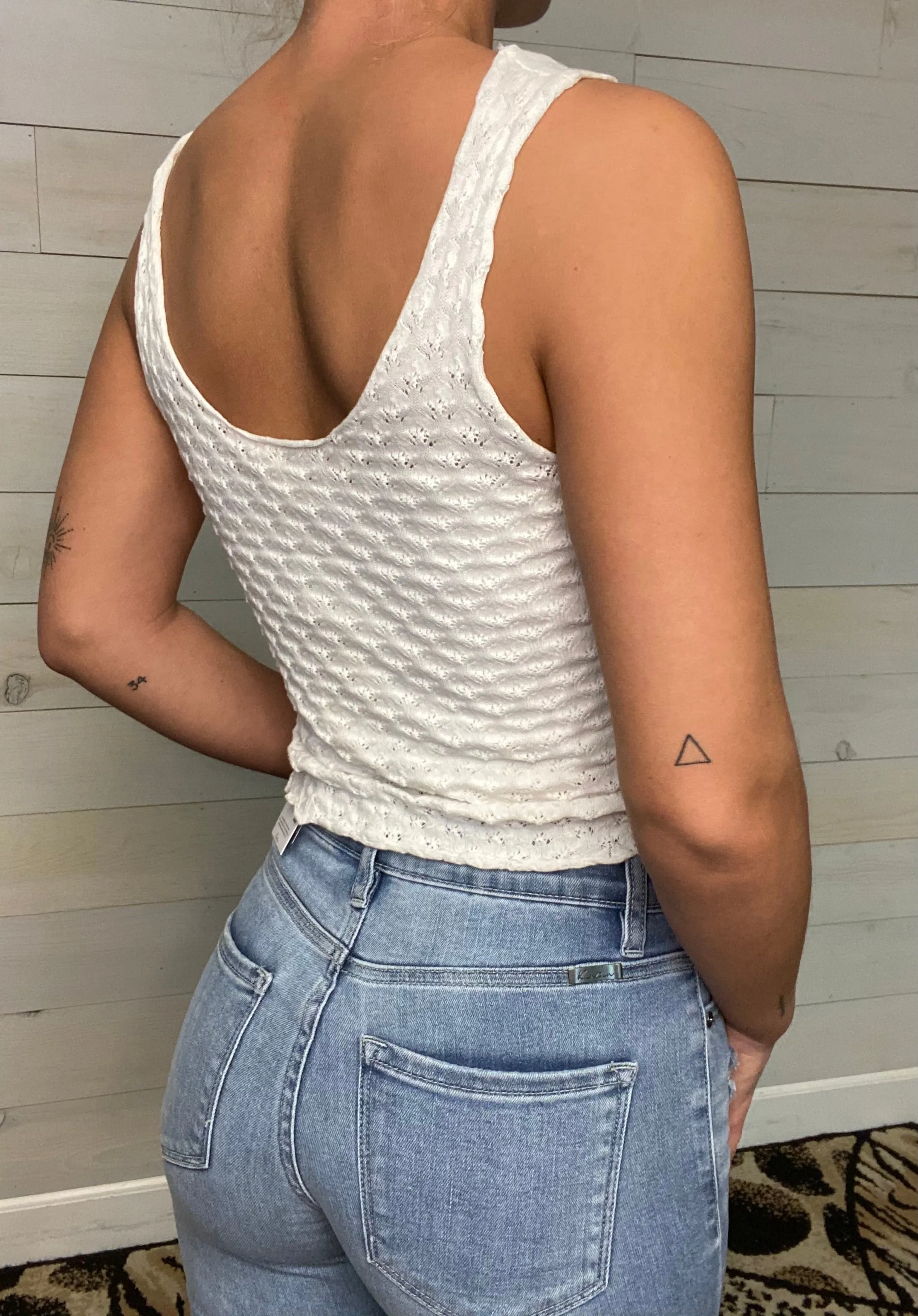 Button Front Knit Tank