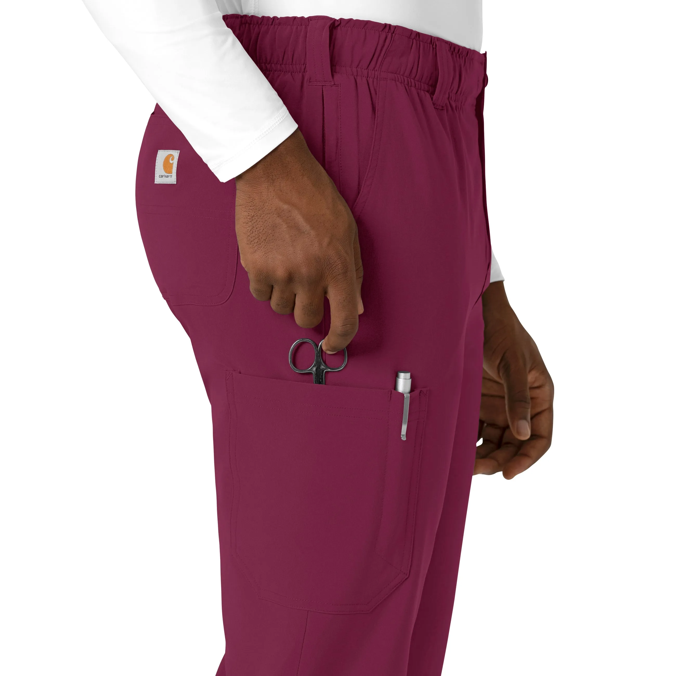 Carhartt Force Cross-Flex Men's Straight Leg Scrub Pant - Wine