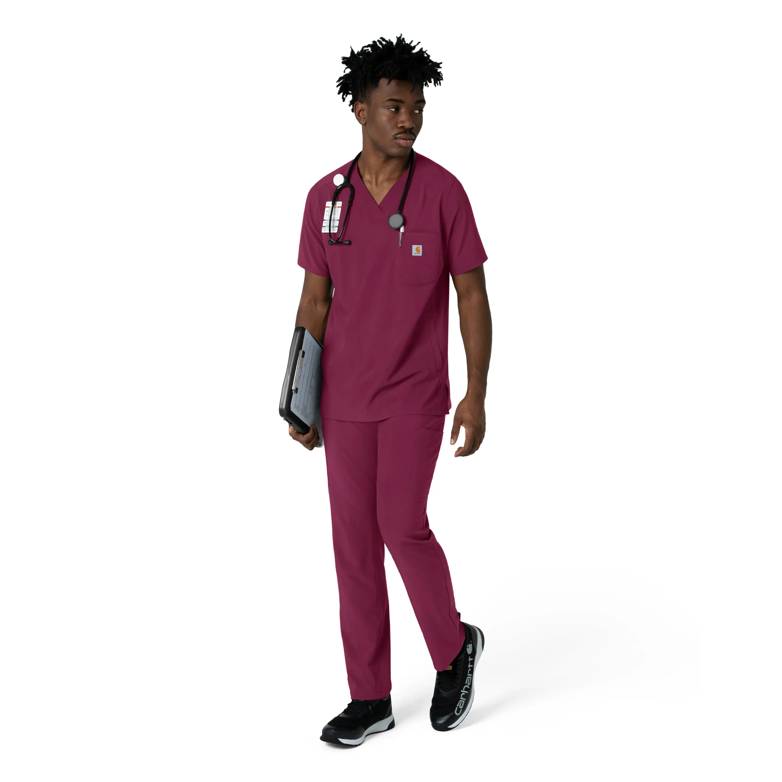 Carhartt Force Cross-Flex Men's Straight Leg Scrub Pant - Wine