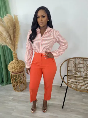 Cimo High Waist Pants (Orange)