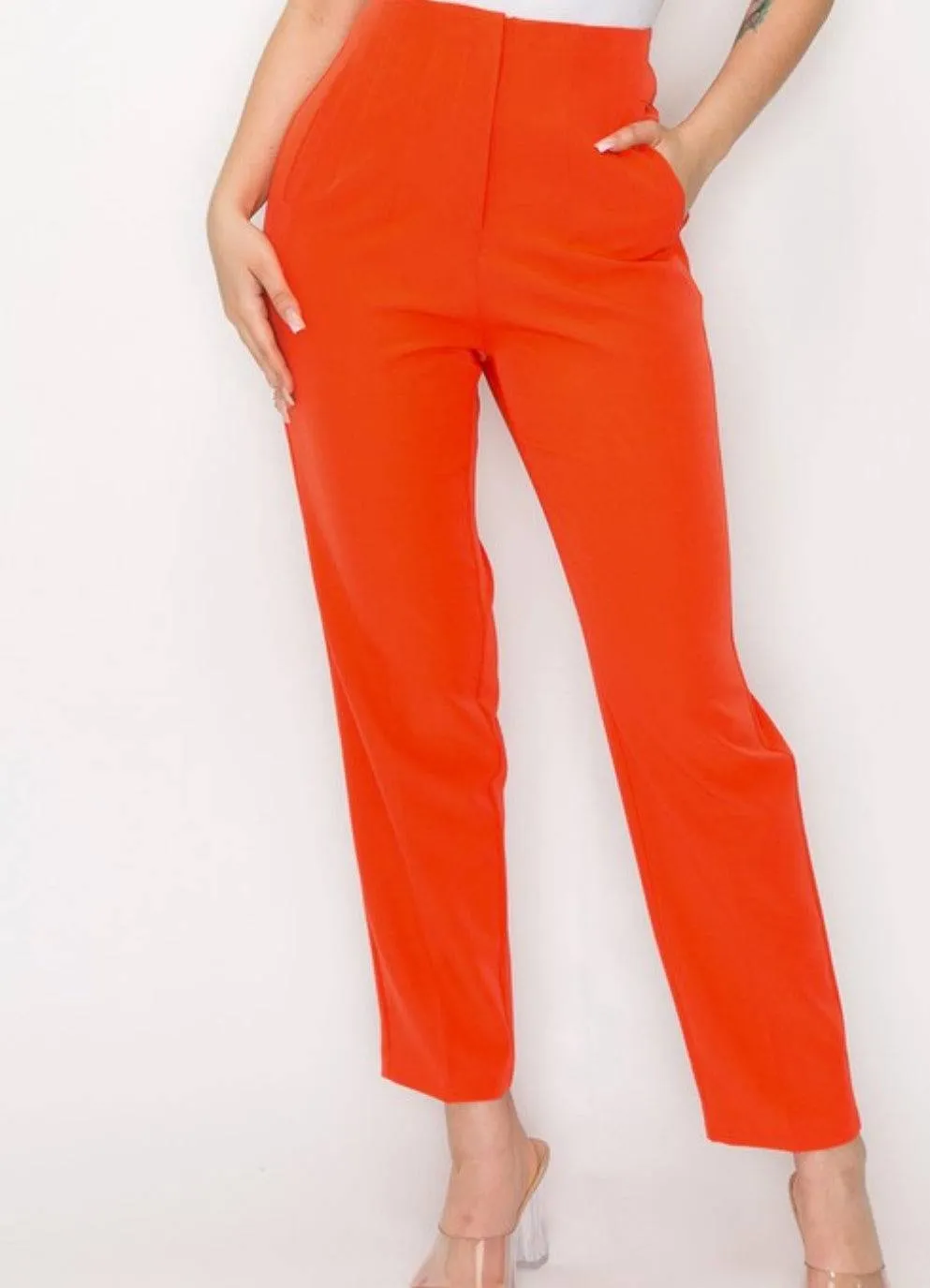 Cimo High Waist Pants (Orange)