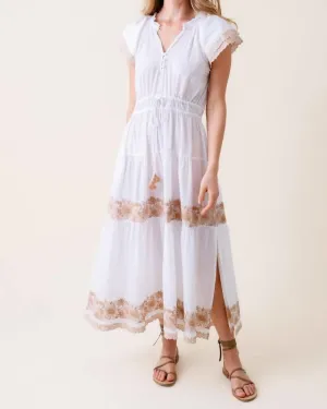 Corinna Midi Dress in White | White