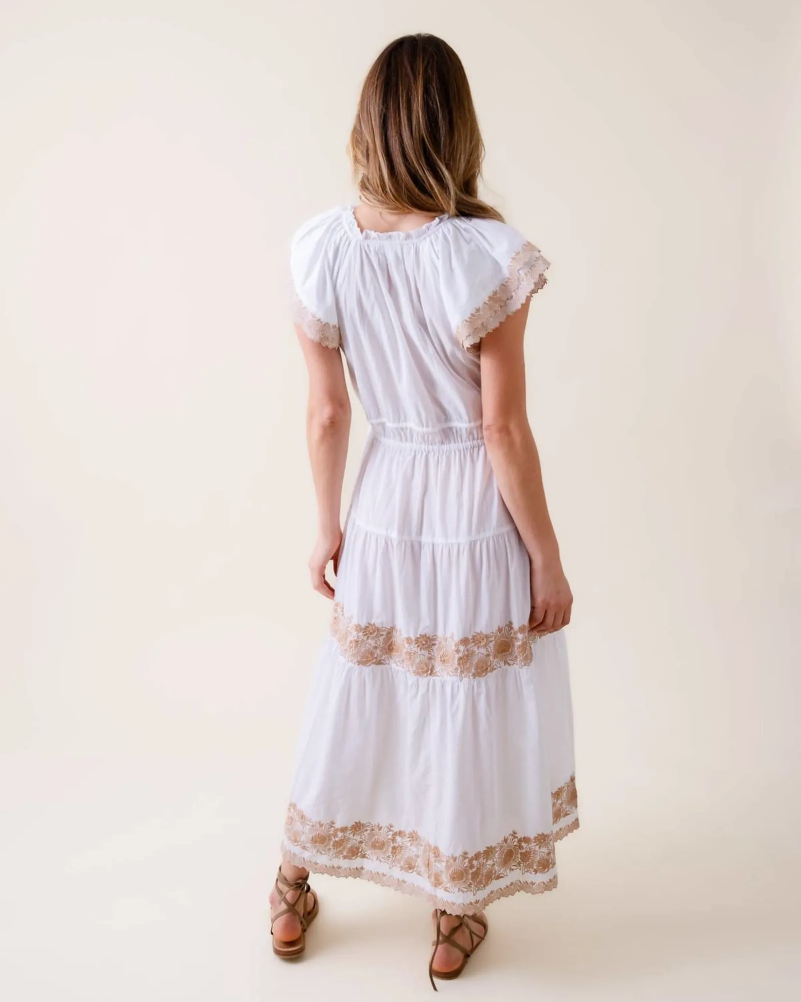 Corinna Midi Dress in White | White