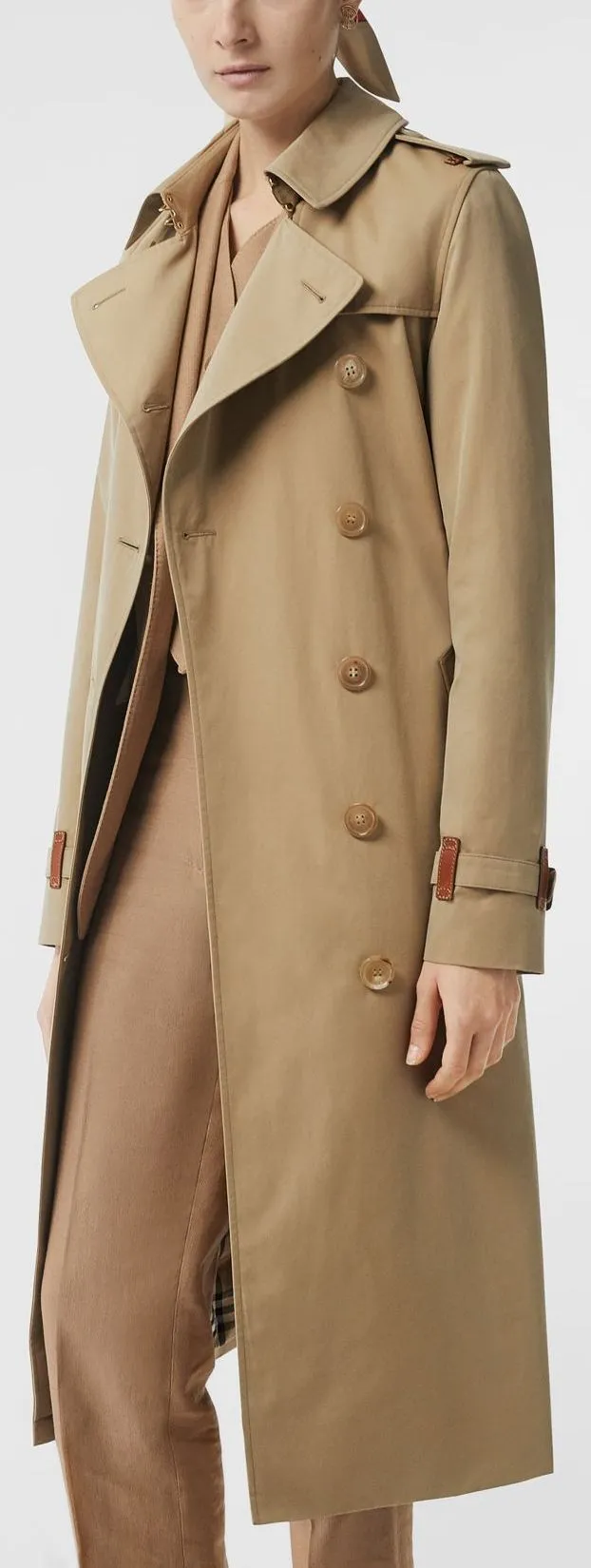 Cotton Gabardine Trench Coat, Honey