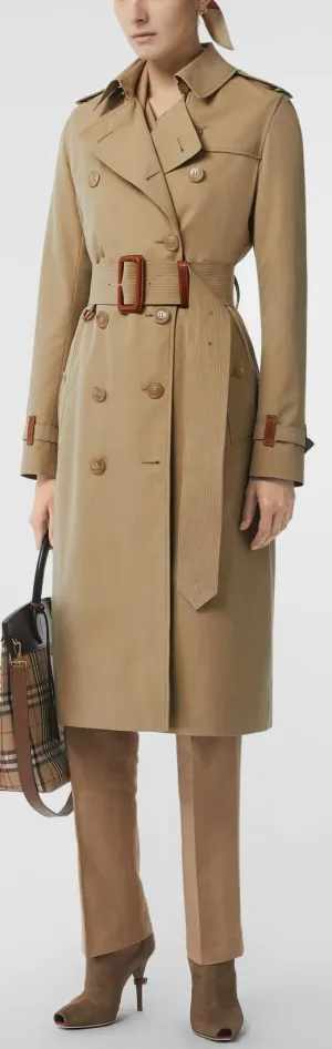 Cotton Gabardine Trench Coat, Honey
