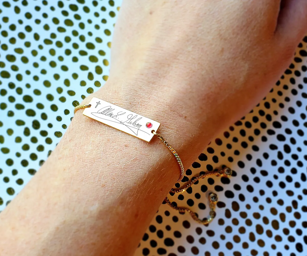 Custom Keepsake Signature Engraved Bracelet