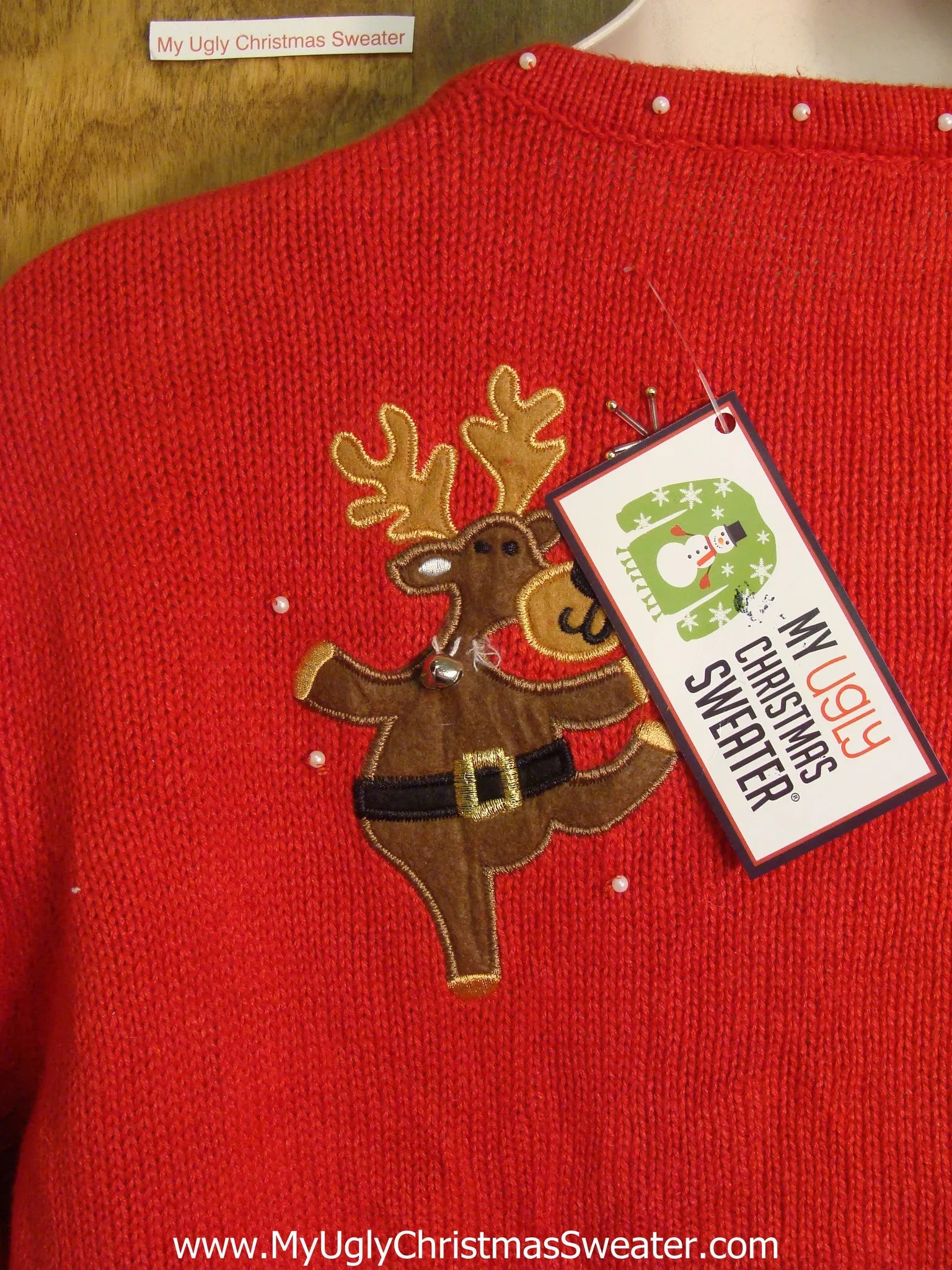 Dancing Reindeer and Holiday Accents Ugly Christmas Sweater