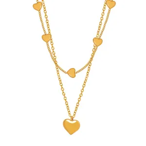 Double Layer Heart Necklace