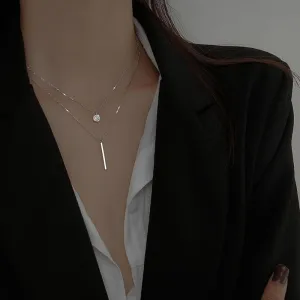 Double Layer Necklace (Platinum   Gold   Rose Gold)
