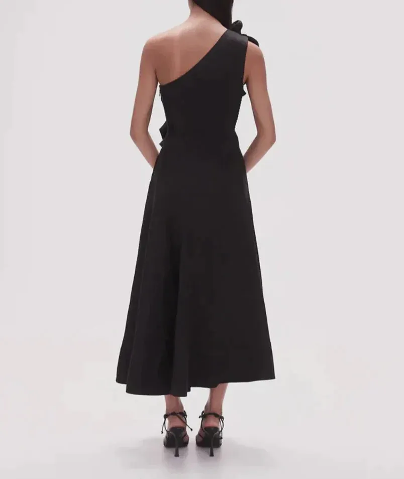 Dress Prom Dress Stores Black A-Line One Shoulder Ruffle Formal Party Dress Formal Dresses