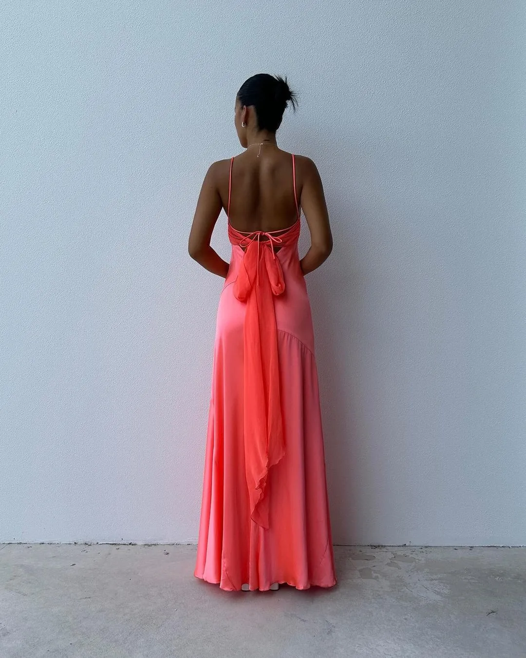 Formal Women's Dresses Peach A Line Long Prom Dress Formal Party Dress Prom Dresses Stores With Side Slit