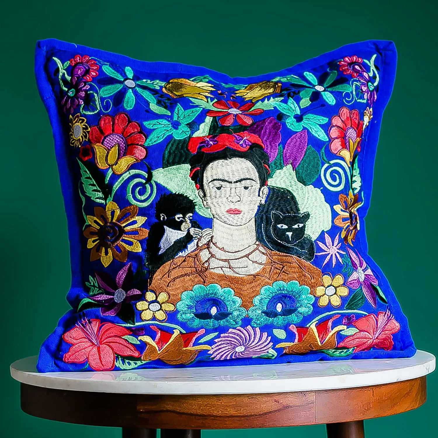 Frida Hand-Embroidered Pillowcase