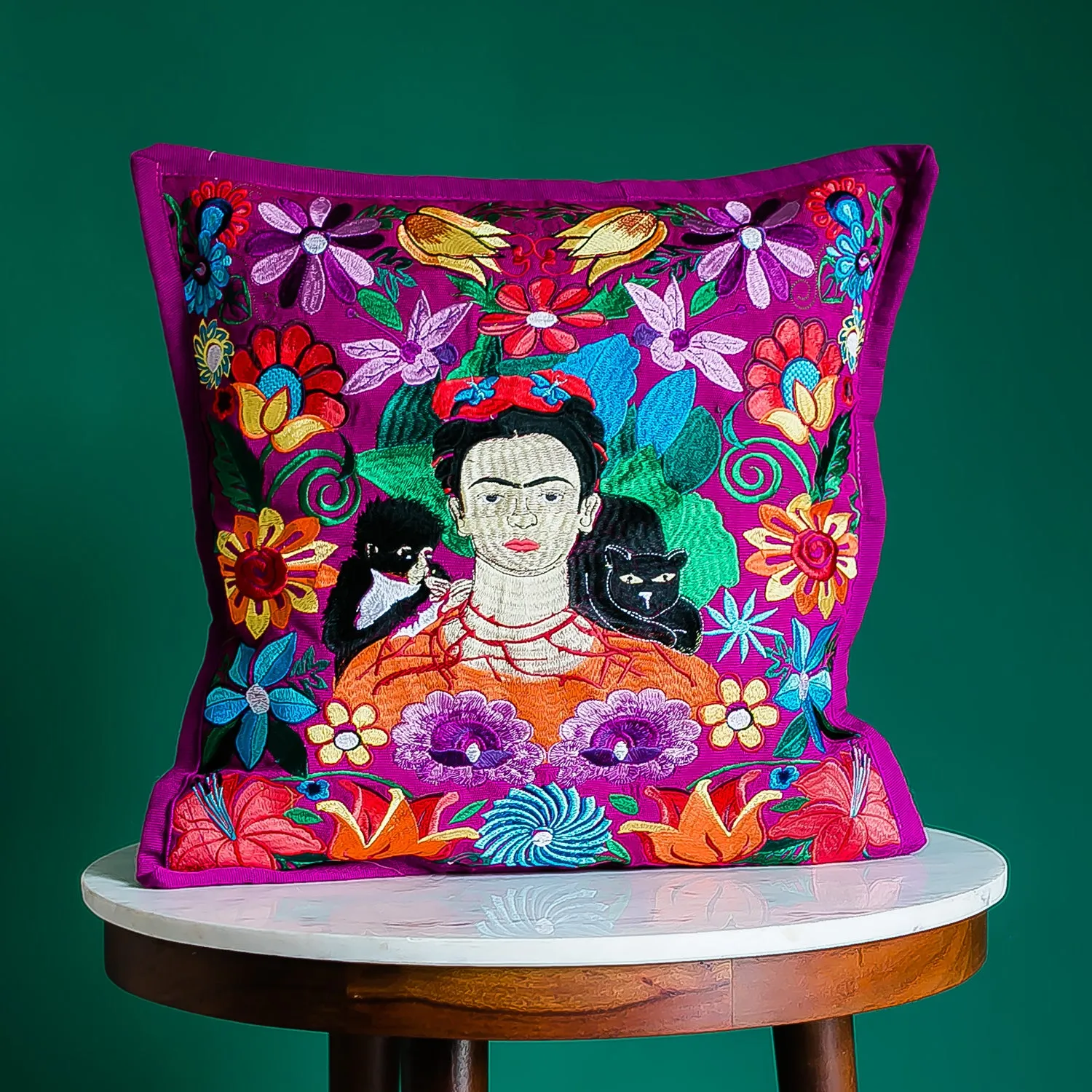 Frida Hand-Embroidered Pillowcase