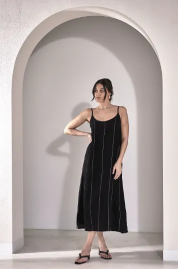 Fundamental Linen Midi Slip Dress