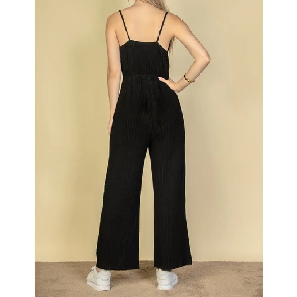 Fuzzy Sweater Knit Cami Jumpsuit