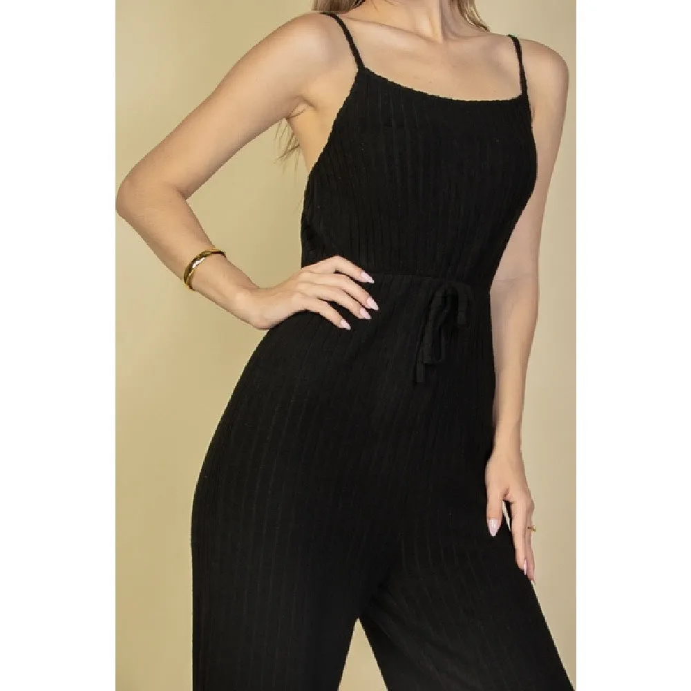 Fuzzy Sweater Knit Cami Jumpsuit