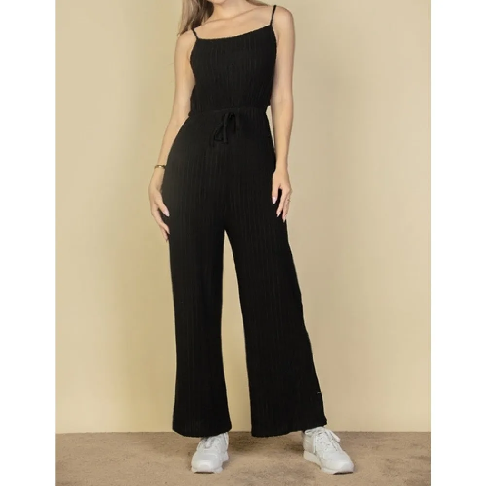 Fuzzy Sweater Knit Cami Jumpsuit